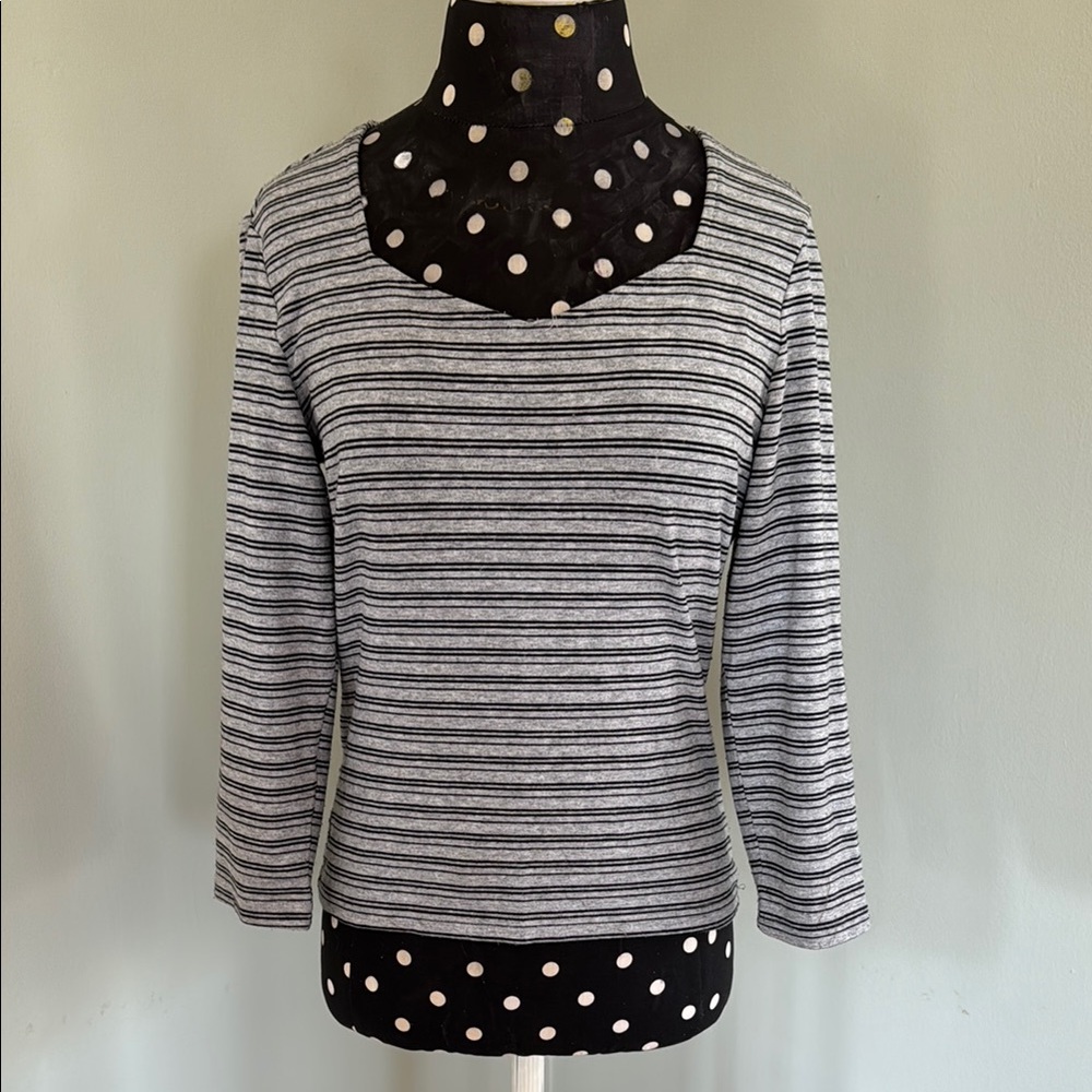 Striped Gray and Black Top